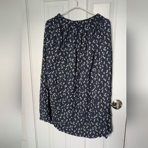 Della Spiga | Navy Floral Midi Skirt | Size 6 | A-Line